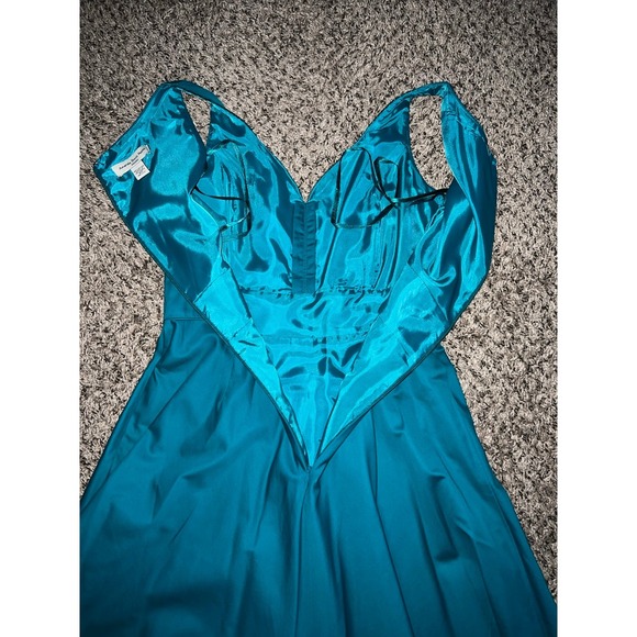 Amanda Smith Petite‎ Teal A line dress size 8 petite - Picture 9 of 9